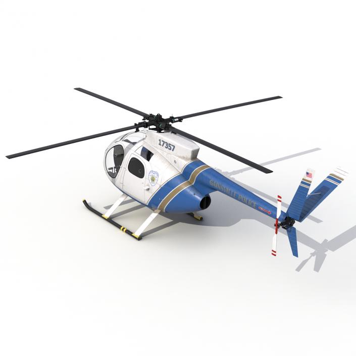 Light Helicopter Hughes OH-6 Cayuse Police 3D