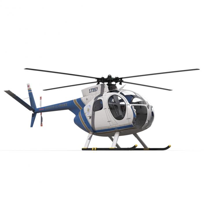 Light Helicopter Hughes OH-6 Cayuse Police 3D