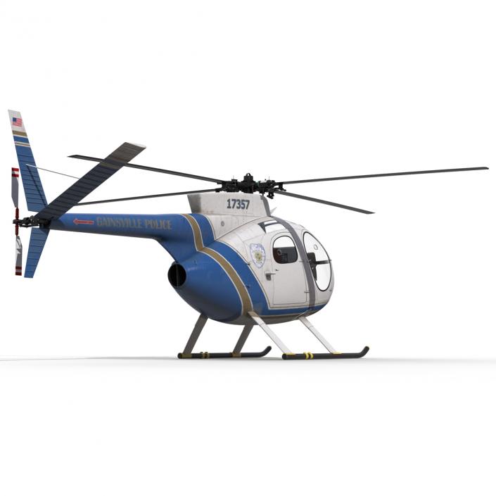 Light Helicopter Hughes OH-6 Cayuse Police 3D