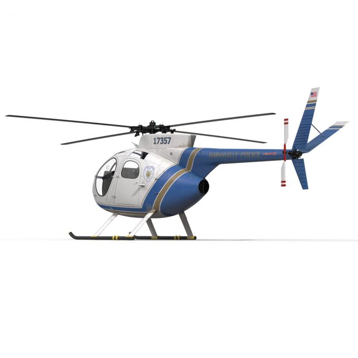 Light Helicopter Hughes OH-6 Cayuse Police 3D