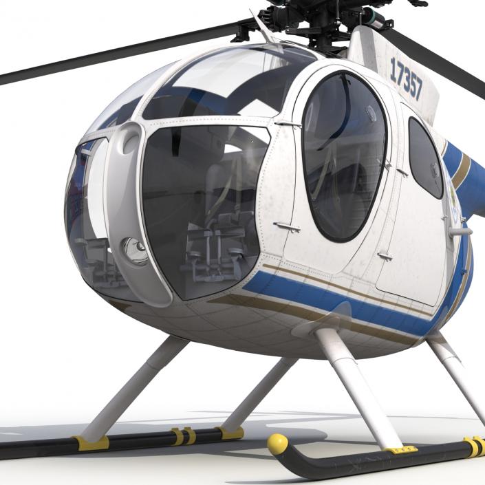 Light Helicopter Hughes OH-6 Cayuse Police 3D