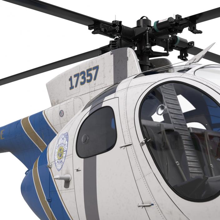 Light Helicopter Hughes OH-6 Cayuse Police 3D