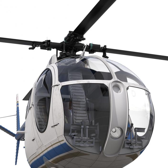 Light Helicopter Hughes OH-6 Cayuse Police 3D