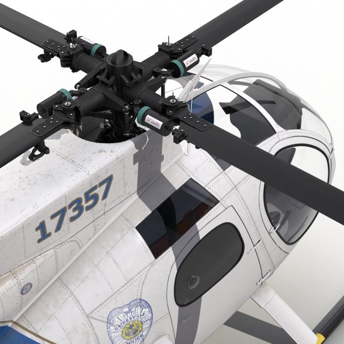 Light Helicopter Hughes OH-6 Cayuse Police 3D