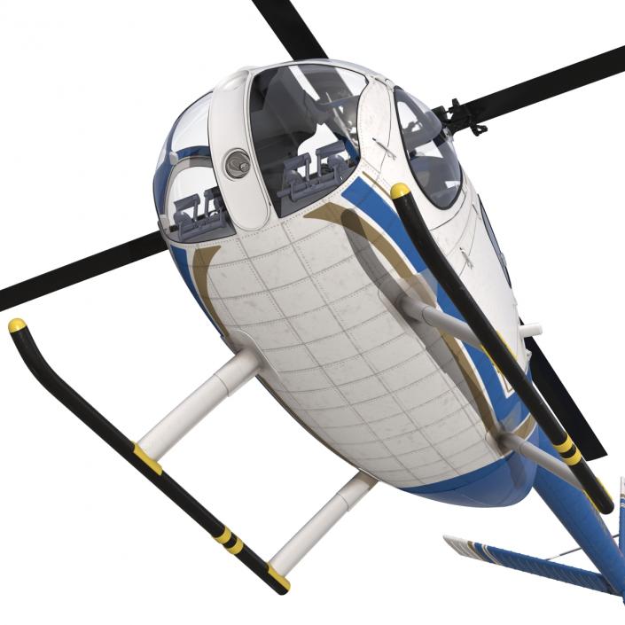 Light Helicopter Hughes OH-6 Cayuse Police 3D