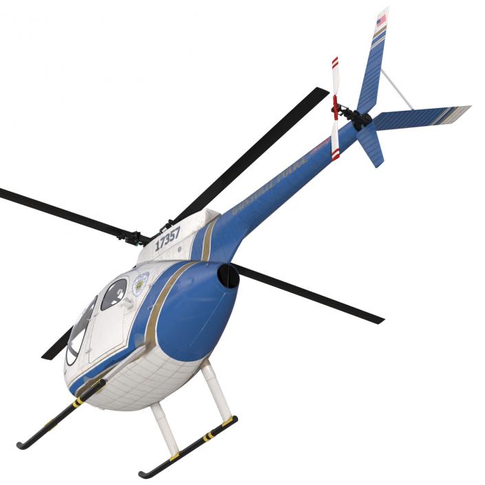 Light Helicopter Hughes OH-6 Cayuse Police 3D