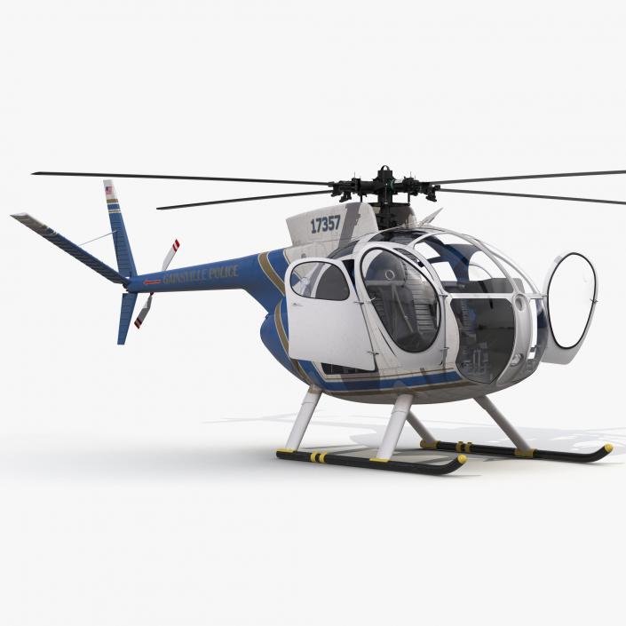 3D Police Helicopters Rigged Collection