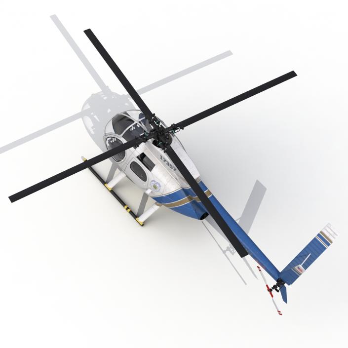 Light Helicopter Hughes OH-6 Cayuse Rigged Police 3D model