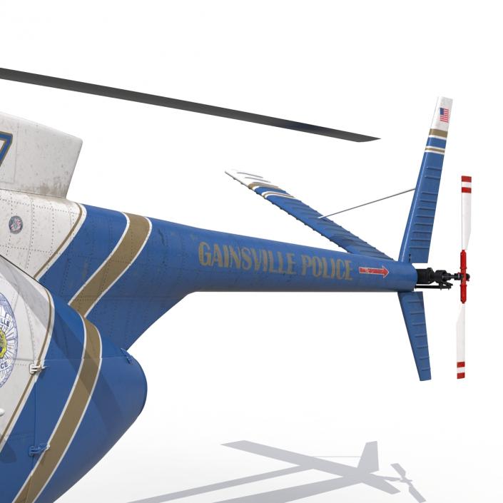 Light Helicopter Hughes OH-6 Cayuse Rigged Police 3D model