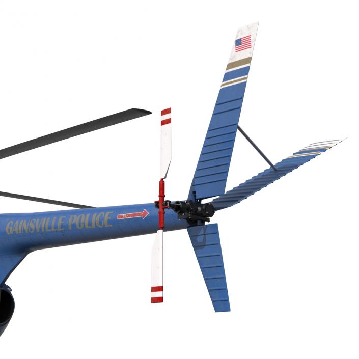 Light Helicopter Hughes OH-6 Cayuse Rigged Police 3D model