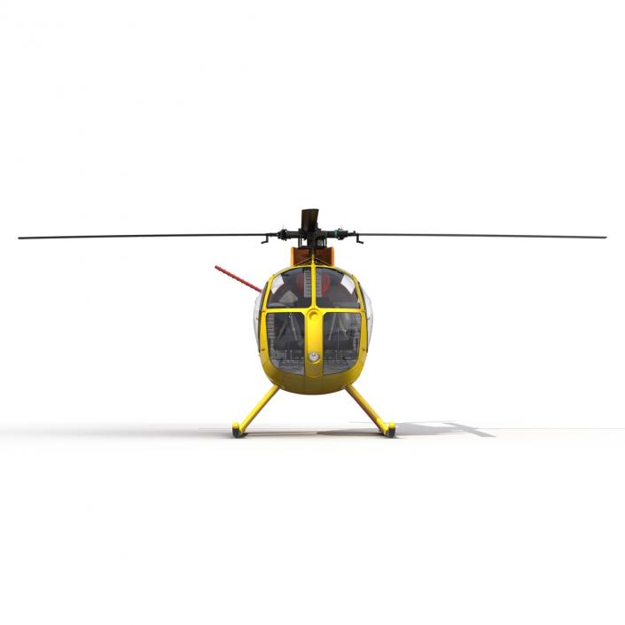 Light Helicopter Hughes OH-6 Cayuse Rigged 3D