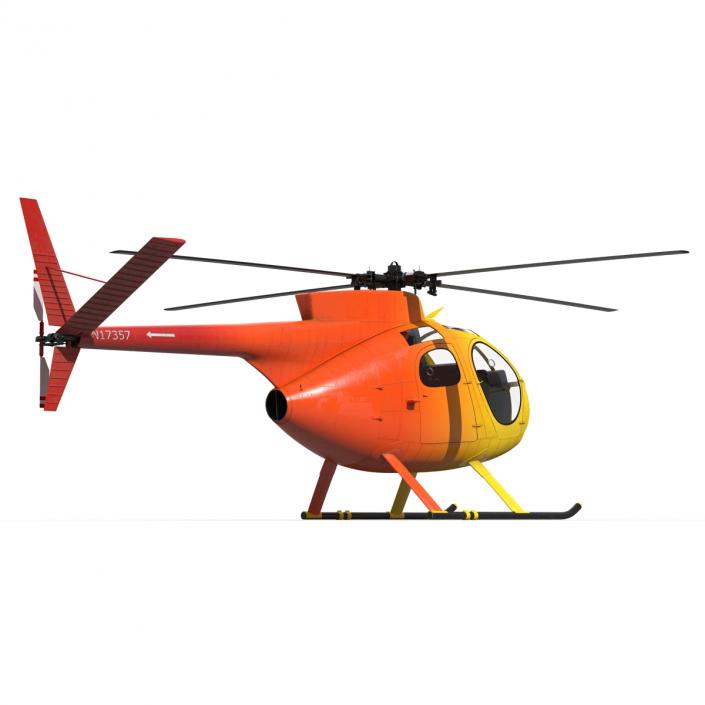 Light Helicopter Hughes OH-6 Cayuse Rigged 3D