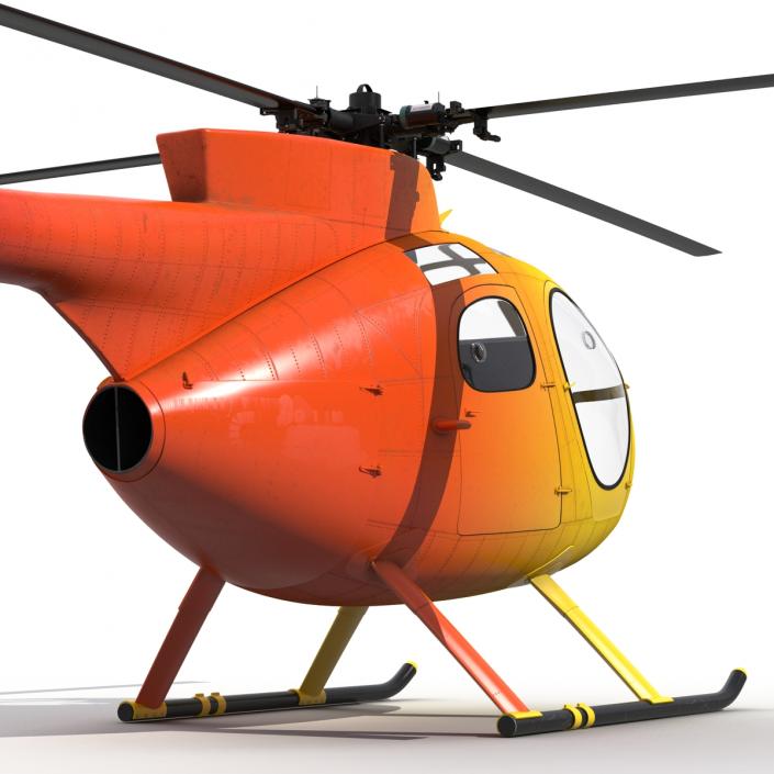 Light Helicopter Hughes OH-6 Cayuse Rigged 3D