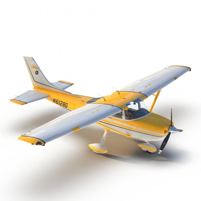 3D model Cessna 182 Skylane Yellow