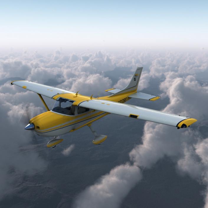 3D model Cessna 182 Skylane Yellow