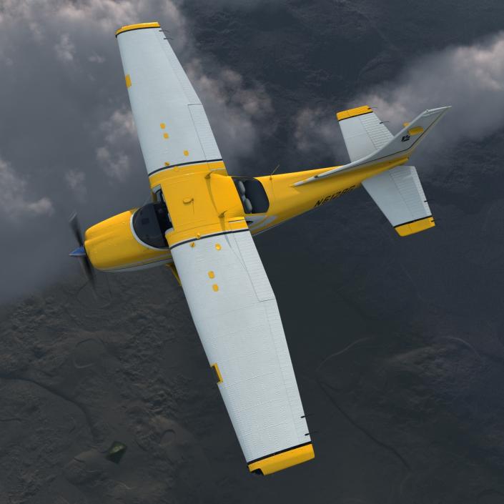 3D model Cessna 182 Skylane Yellow