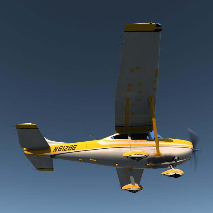 3D model Cessna 182 Skylane Yellow