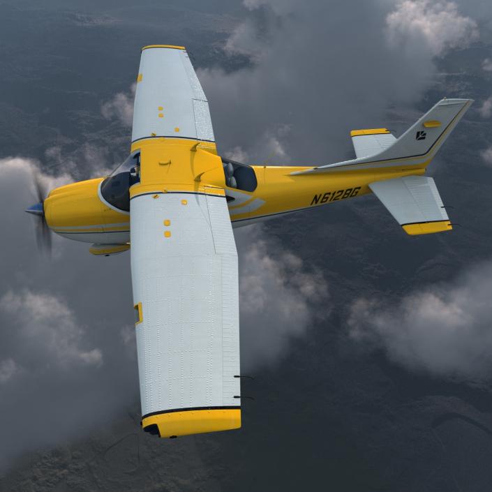 3D model Cessna 182 Skylane Yellow