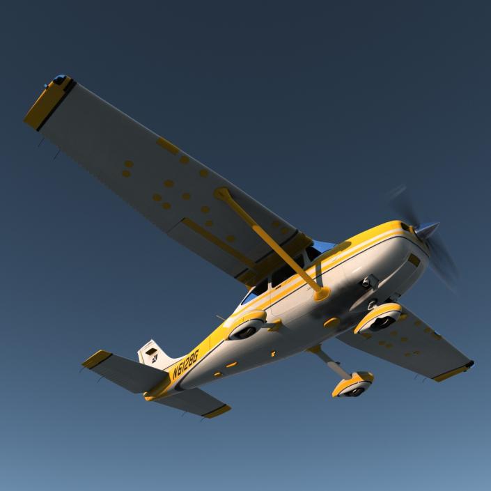 3D model Cessna 182 Skylane Yellow