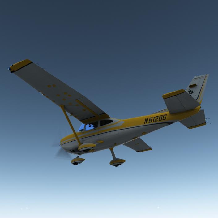 3D model Cessna 182 Skylane Yellow