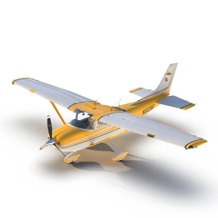 3D model Cessna 182 Skylane Yellow