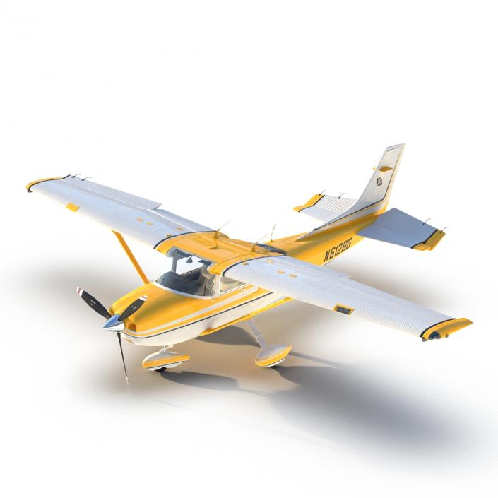 3D model Cessna 182 Skylane Yellow