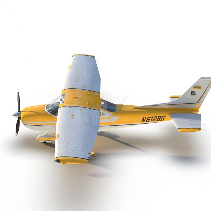 3D model Cessna 182 Skylane Yellow