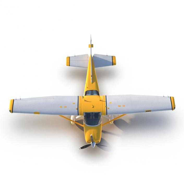 3D model Cessna 182 Skylane Yellow