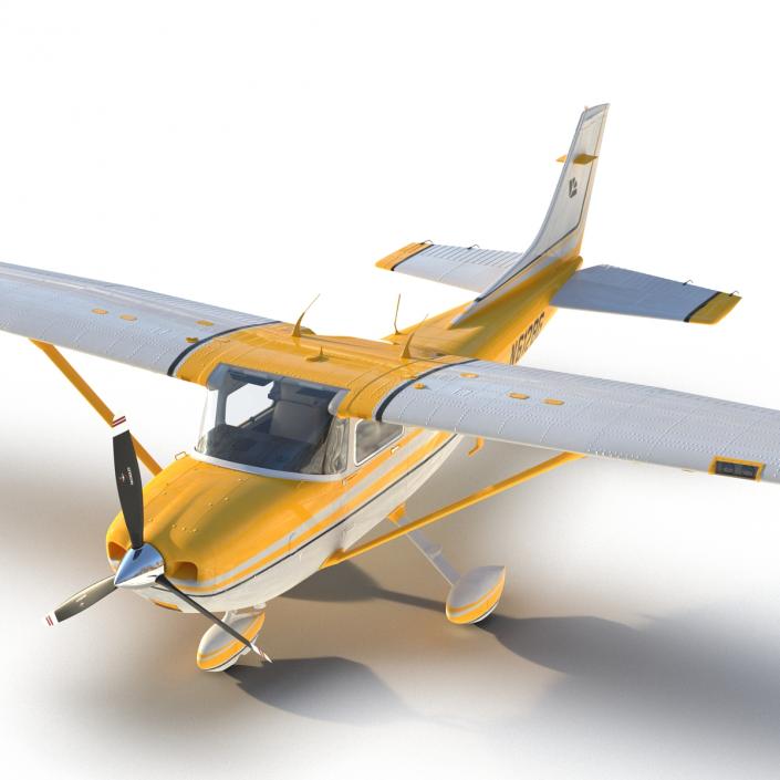 3D model Cessna 182 Skylane Yellow