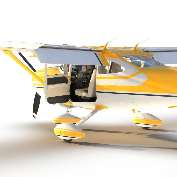 3D model Cessna 182 Skylane Yellow