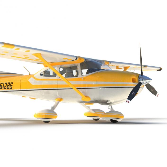 3D model Cessna 182 Skylane Yellow