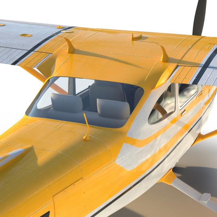 3D model Cessna 182 Skylane Yellow