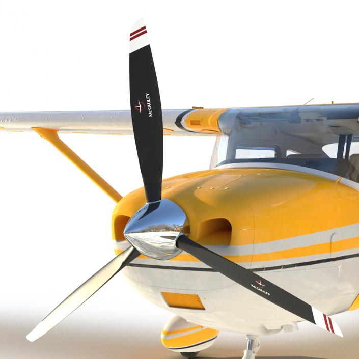 3D model Cessna 182 Skylane Yellow