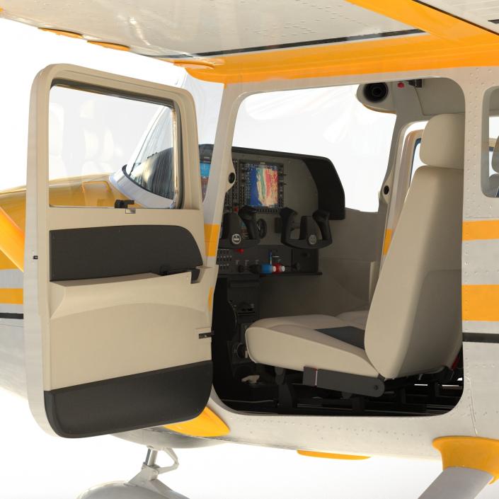 3D model Cessna 182 Skylane Yellow