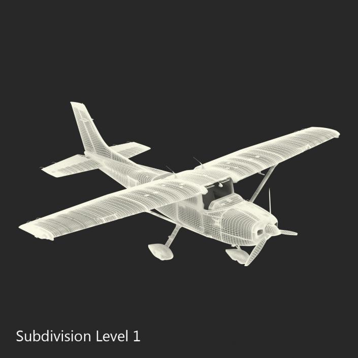 3D model Cessna 182 Skylane Yellow