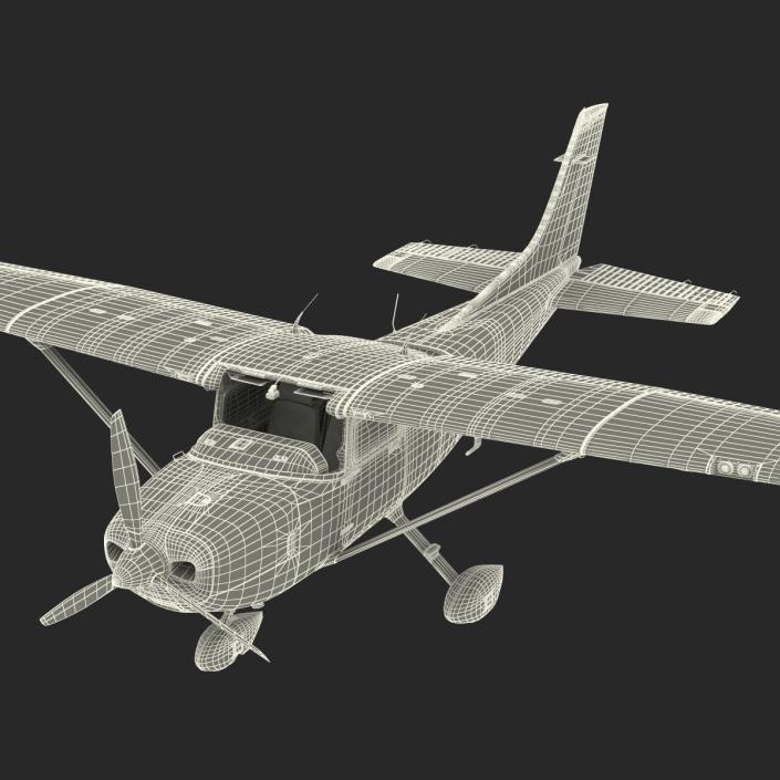 3D model Cessna 182 Skylane Yellow