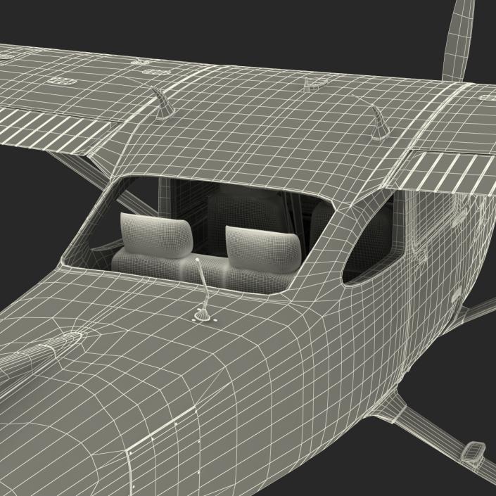 3D model Cessna 182 Skylane Yellow