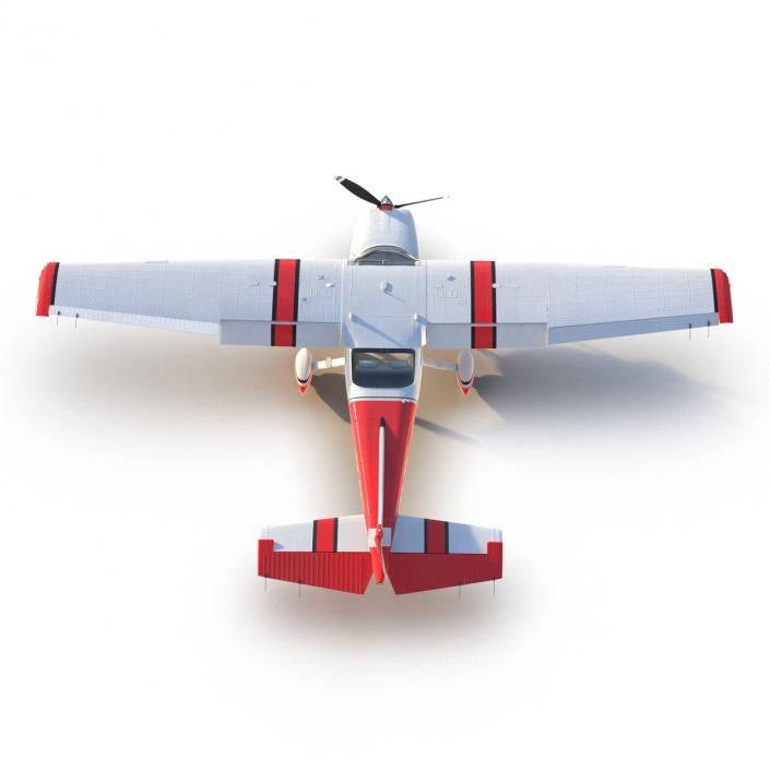 Cessna 182 Skylane Rigged Red 3D model