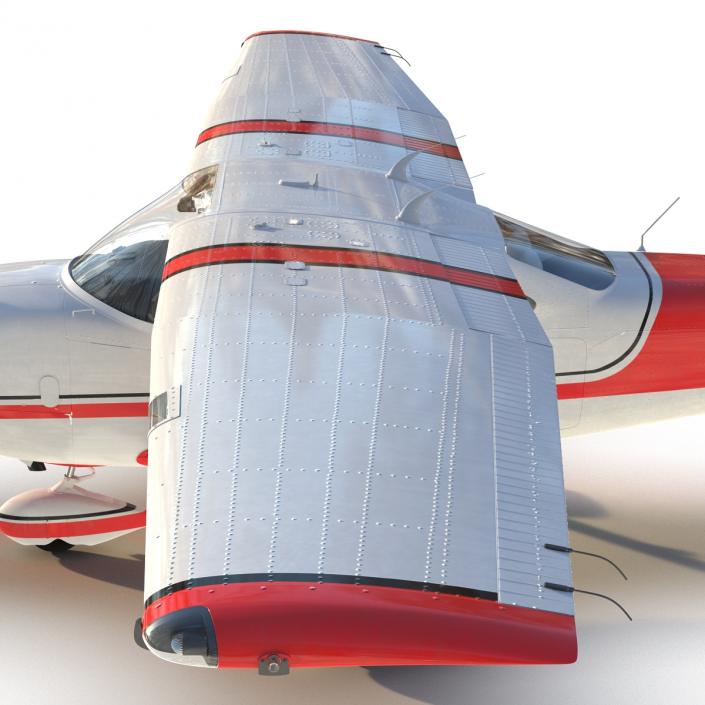 Cessna 182 Skylane Rigged Red 3D model