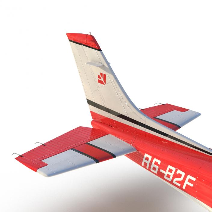 Cessna 182 Skylane Rigged Red 3D model