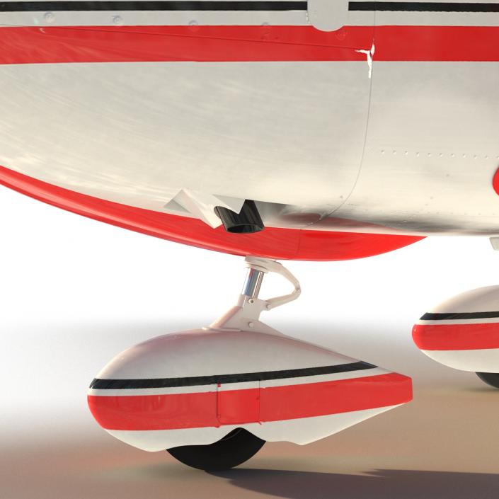 Cessna 182 Skylane Rigged Red 3D model