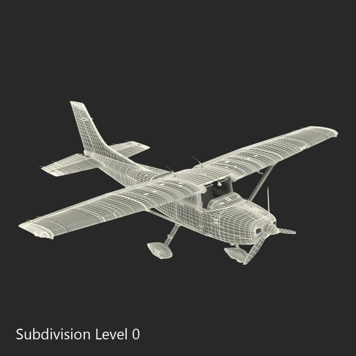 Cessna 182 Skylane Rigged Red 3D model