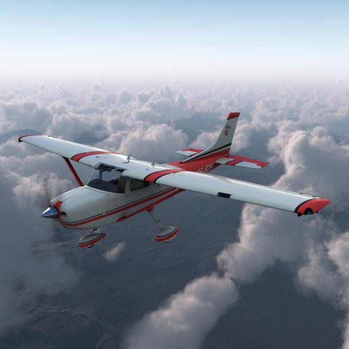 Cessna 182 Skylane Red 3D