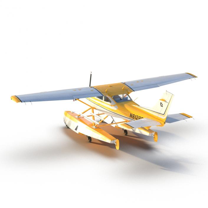 3D model Cessna 182 Skylane on Floats Yellow