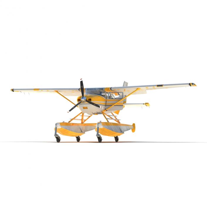 3D model Cessna 182 Skylane on Floats Yellow