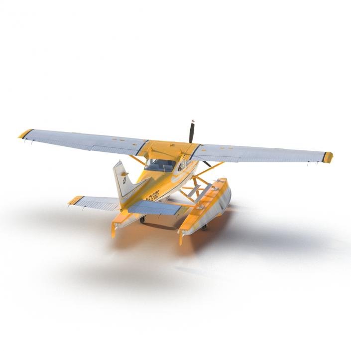 3D model Cessna 182 Skylane on Floats Yellow