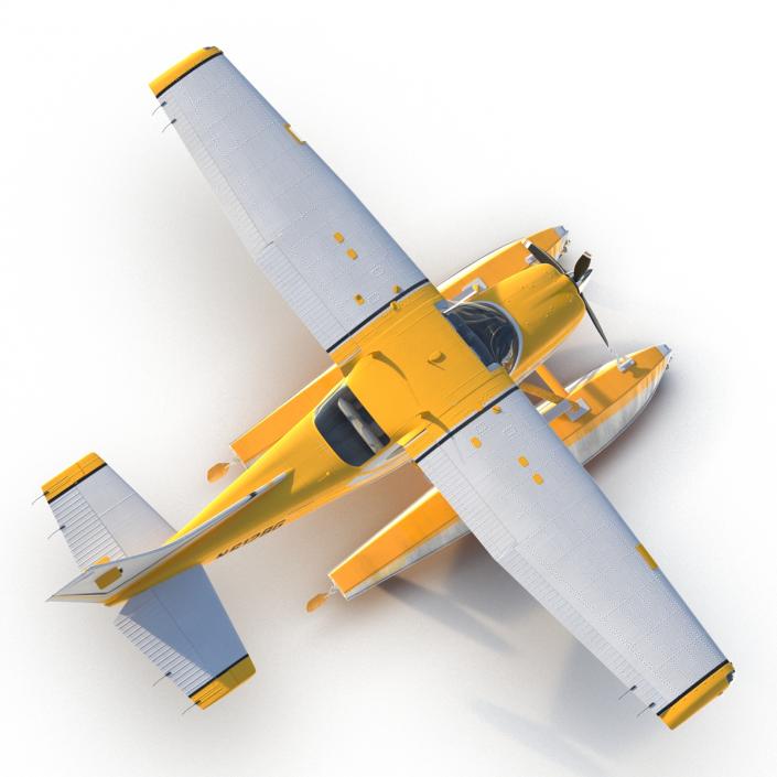 3D model Cessna 182 Skylane on Floats Yellow