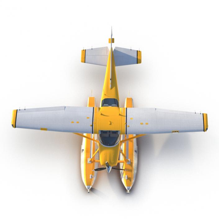 3D model Cessna 182 Skylane on Floats Yellow