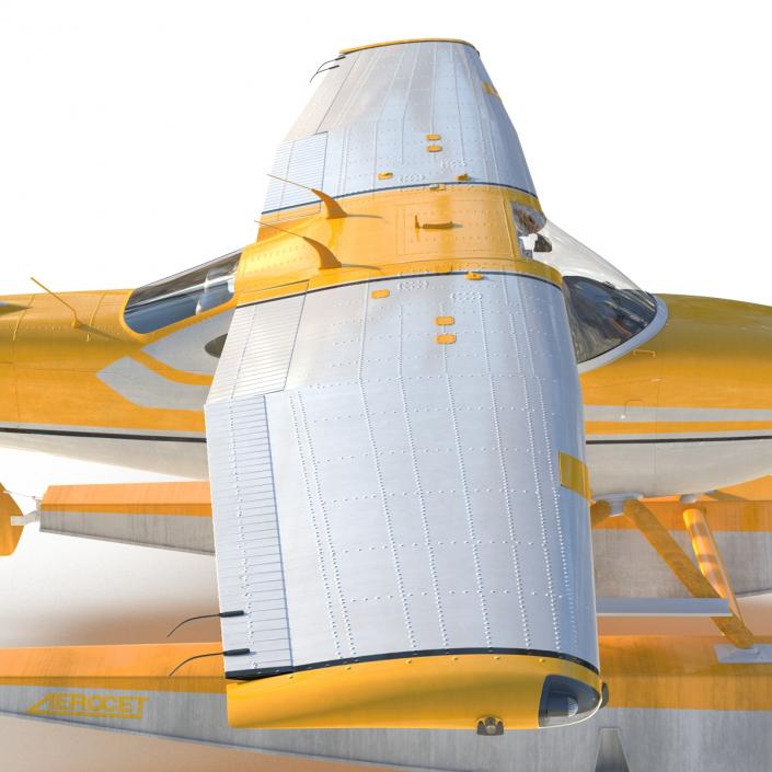 3D model Cessna 182 Skylane on Floats Yellow