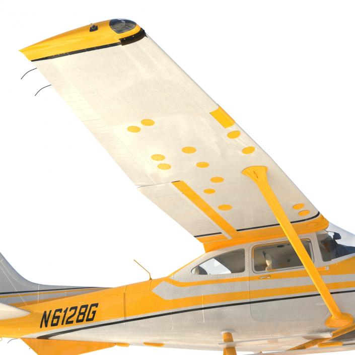 3D model Cessna 182 Skylane on Floats Yellow